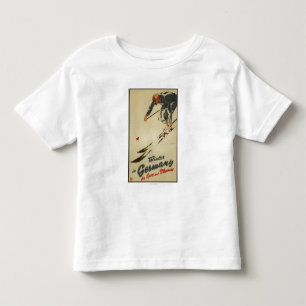 下り坂のスキーヤー-スポーツおよび喜びの広告宣伝 トドラーTシャツ