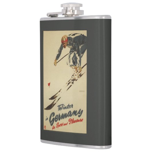 下り坂のスキーヤー-スポーツおよび喜びの広告宣伝 フラスク (左)