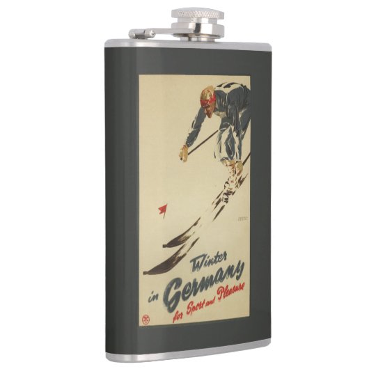 下り坂のスキーヤー-スポーツおよび喜びの広告宣伝 フラスク (右)