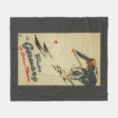 下り坂のスキーヤー-スポーツおよび喜びの広告宣伝 フリースブランケット (正面(横))