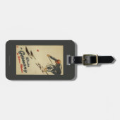 下り坂のスキーヤー-スポーツおよび喜びの広告宣伝 ラゲッジタグ (正面横)