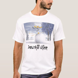 下り坂のスキーヤー Tシャツ
