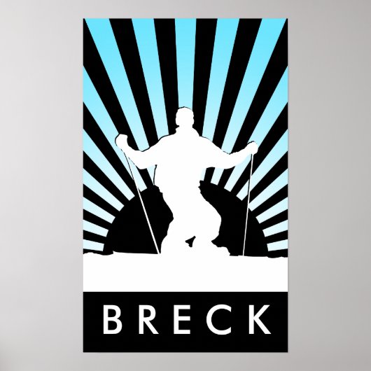 下り坂のスキー場 ポスター (正面)