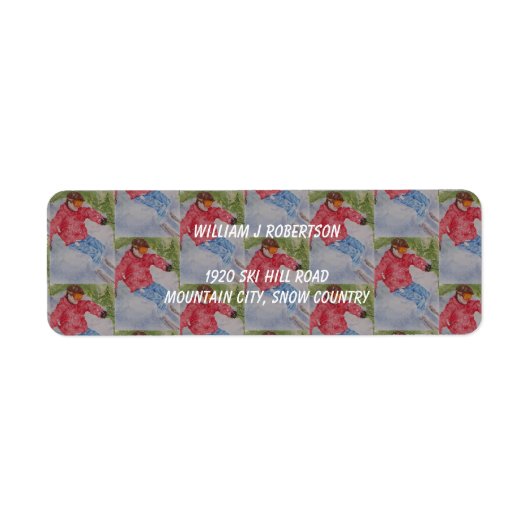 下り坂スキーヤーアドレス ラベル (正面)