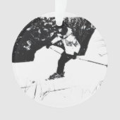 下り坂スキーヤー – スキーしよう!セラミックオーナメント オーナメント (正面)