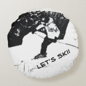 下り坂スキーヤー – スキーしよう！ ラウンドクッション (裏面)