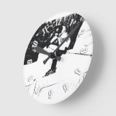 下り坂スキーヤー – スキーしよう! ラウンド壁時計 (傾斜)