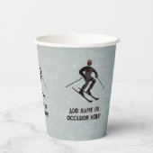 下り坂メタルルックでテキス男らしトをスキー 紙コップ (裏面)