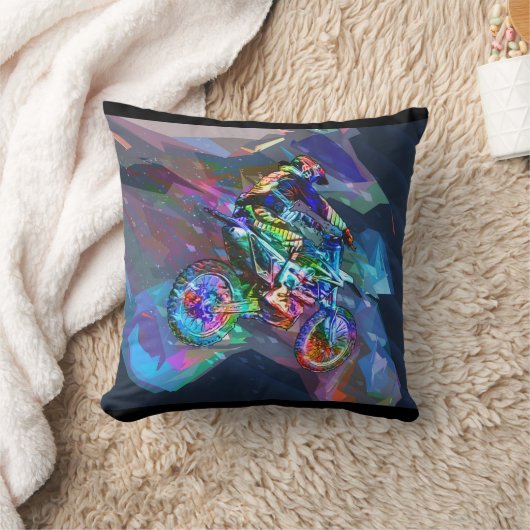 下り坂極度のクレヨンによって着色される土のバイク クッション (ブランケット)