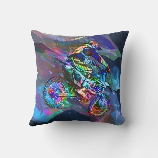 下り坂極度のクレヨンによって着色される土のバイク クッション (裏面)