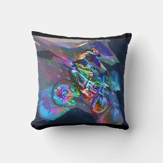 下り坂極度のクレヨンによって着色される土のバイク クッション (正面)