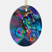 下り坂極度のクレヨンによって着色される土のバイク セラミックオーナメント (右)