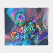 下り坂極度のクレヨンによって着色される土のバイク フリースブランケット (正面(横))