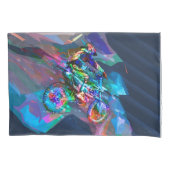 下り坂極度のクレヨンによって着色される土のバイク 枕カバー (正面)