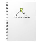 下り犬のヨガの棒の姿 ノートブック (正面)