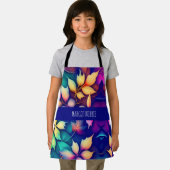 下り葉紫色グラデーション虹パターン エプロン (インサイチュ)
