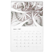 "下る"螺線形のフラクタル カレンダー (3月 2027)