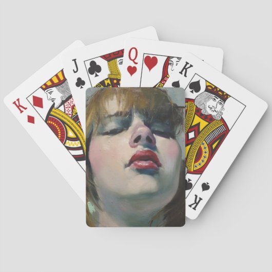 下を見ている女の子(by Malcolm T. Liepke) トランプ (裏面)