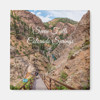 下を見て7つの秋階段正方形マグネット マグネット