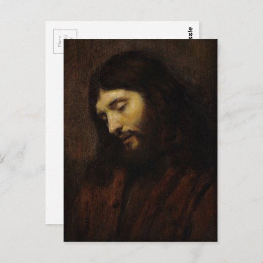 下を見るイエス ポストカード (正面/裏面)