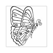 下を見飛んでいるている蝶ウッドアートスタンプ ラバースタンプ (インプリント)