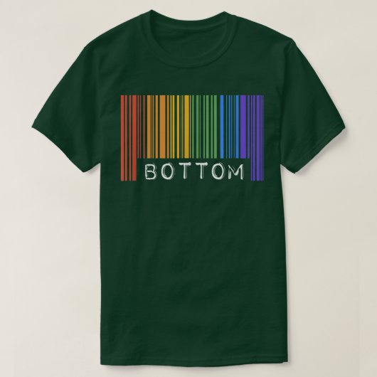 下ゲイプライド国旗のバーコードLGBTQ月Aesthetti Tシャツ (デザイン正面)