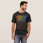 下ゲイプライド国旗のバーコードLGBTQ月Aesthetti Tシャツ (正面フル)