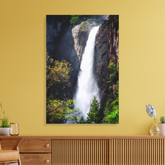 下位ヨセミテ秋のカスケード キャンバスプリント (インサイチュ (リビング))
