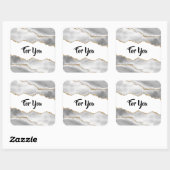 下出水彩白金ゴールドフェイクアゲートエレガント スクエアシール (シート)