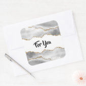 下出水彩白金ゴールドフェイクアゲートエレガント スクエアシール (封筒)