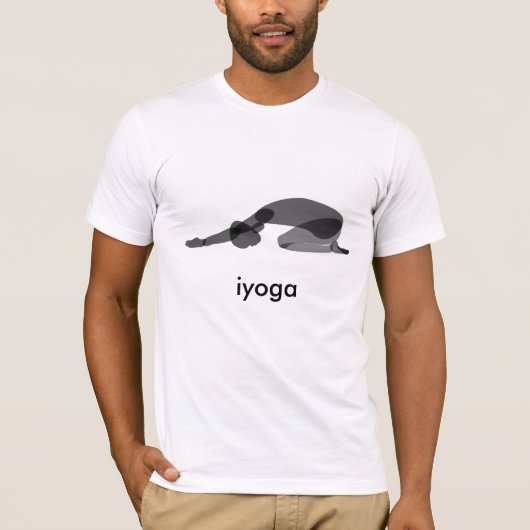 下向きのポーズ 黒 イーヨガ Tシャツ (正面)