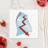 下向きグラフの赤い矢印 スタンダードランチョンナプキン (インサイチュ)