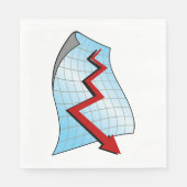 下向きグラフの赤い矢印 スタンダードランチョンナプキン (正面)