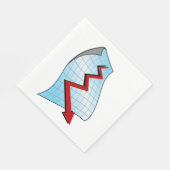 下向きグラフの赤い矢印 スタンダードランチョンナプキン (角)