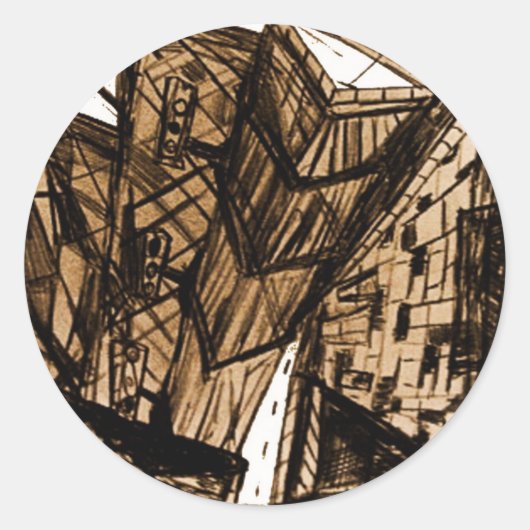 下向き図白 ラウンドシール (正面)