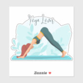 下向き犬のヨガポーズ – ミニマルなカスタムデザイン シール (シート)