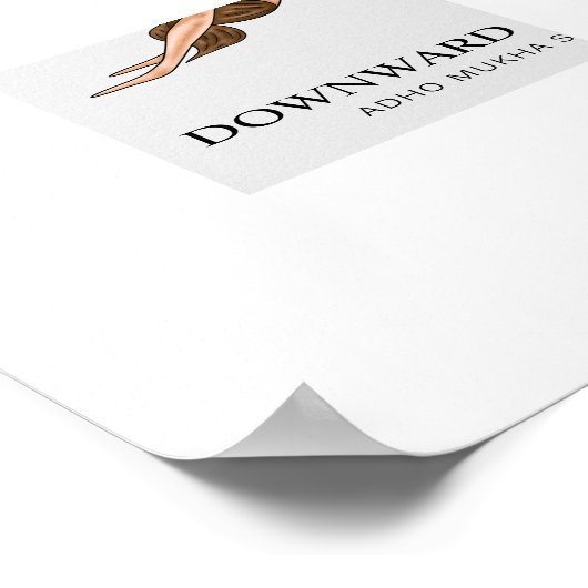 下向き犬ポーズヨガフィットネス女性 ポスター (角)