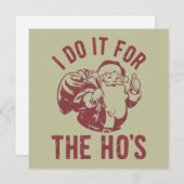 下品なクリスマスサンタの顔 私はホの為にやってる シーズンカード (正面/裏面)