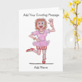 下品な女の似顔絵カード カード (黄色い花)