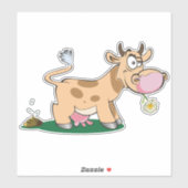 下垂した牛 シール (シート)