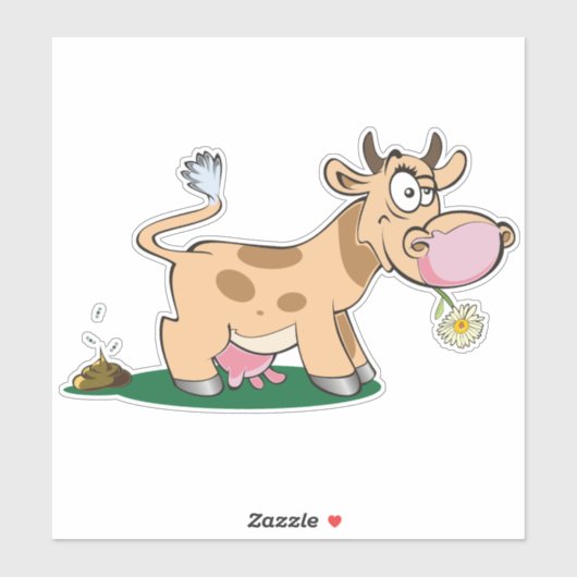 下垂した牛 シール (シート)