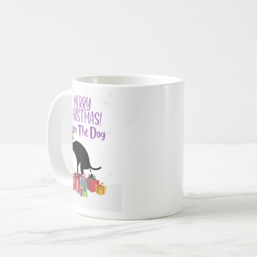 下垂れ犬のメリークリスマス コーヒーマグカップ (正面左)