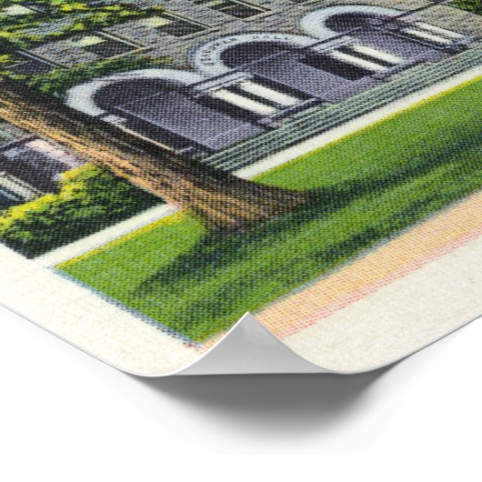 下宿舎と図書館の外観 ポスター (角)