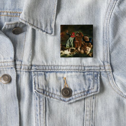 下層社会のDanteそしてVirgil、1822年 缶バッジ (インサイチュ)