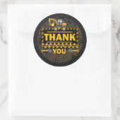 下建築掘削機ありがとう誕生日 ラウンドシール (バッグ)