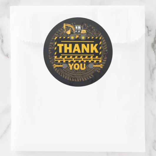 下建築掘削機ありがとう誕生日 ラウンドシール (バッグ)