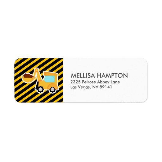 下建築誕生日ベビーシャワー ラベル (正面)