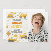 下建築誕生日招待状と写真 招待状 (正面/裏面)