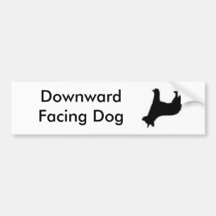 下方に-犬に直面すること バンパーステッカー