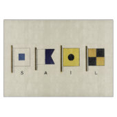 下書かれる帆が付いている4旗の絵画 カッティングボード (正面)